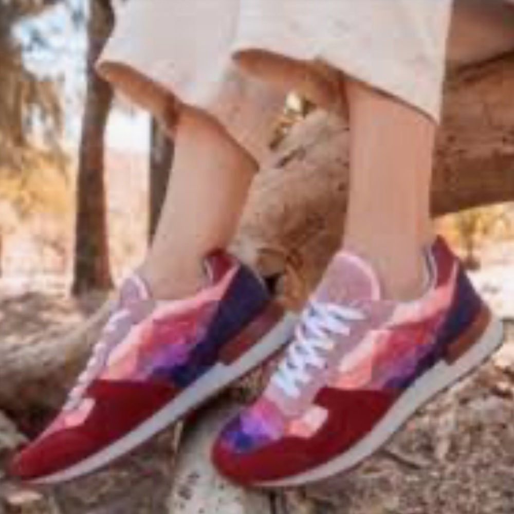 Inkkas Andes Jogger Handcrafted Artisan Pink suede mountains red and pink SZ 8 - Picture 3 of 14